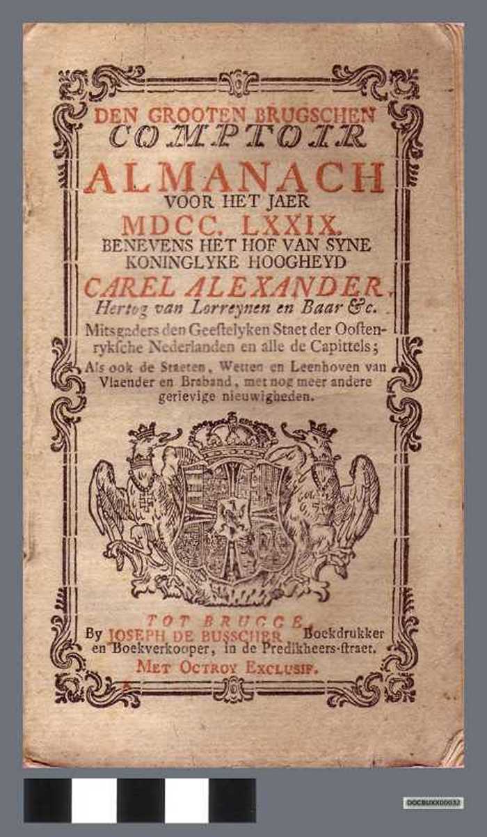 Den grooten Brugschen Comptoir Almanach voor het jaer MDCC.LXXXIX (1779)