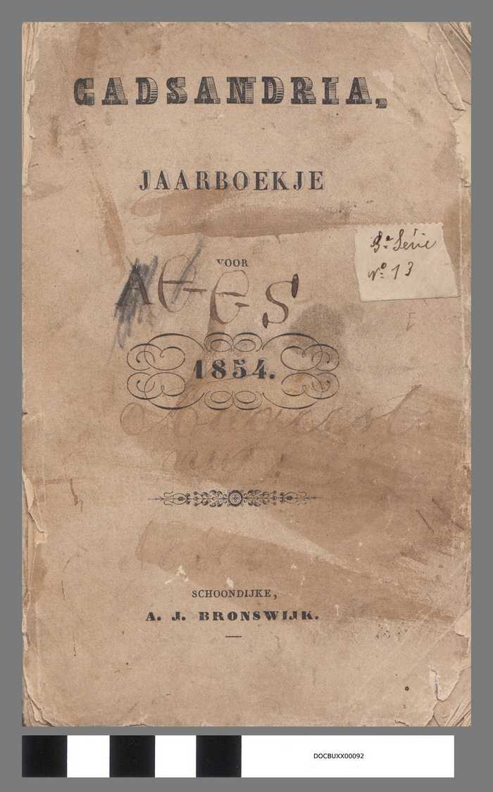 Cadsandria - Jaarboekje voor 1854