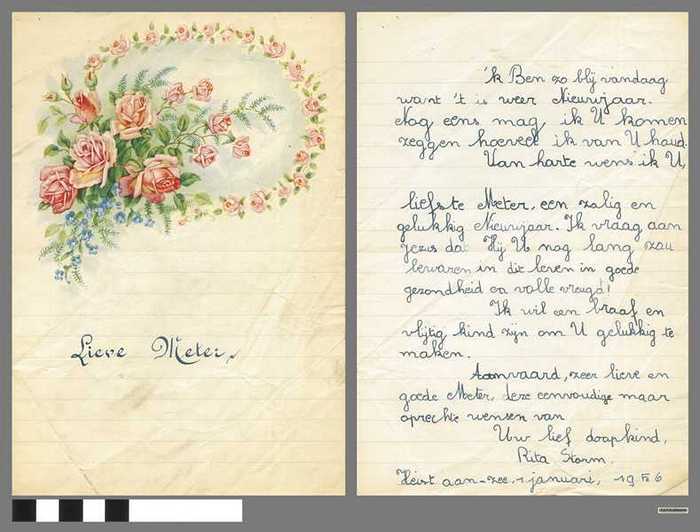 Nieuwjaarsbrief van Rita Storm - 1956
