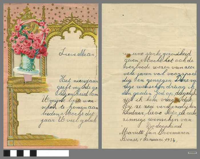 Nieuwjaarsbrief van Mariette Van Overmeeren - 1933