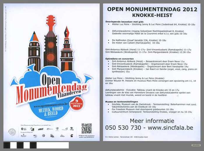 Open monumentendag Vlaanderen - 2012 - Muziek, woord en beeld