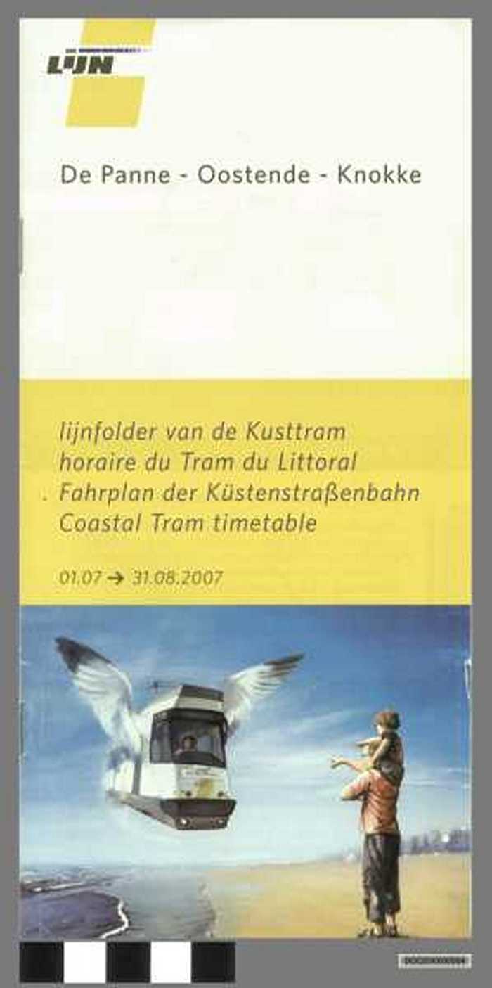 Boekje: De Lijn. De Panne-Oostende-Knokke. (Lijnfolder van de Kusttram 2007.)