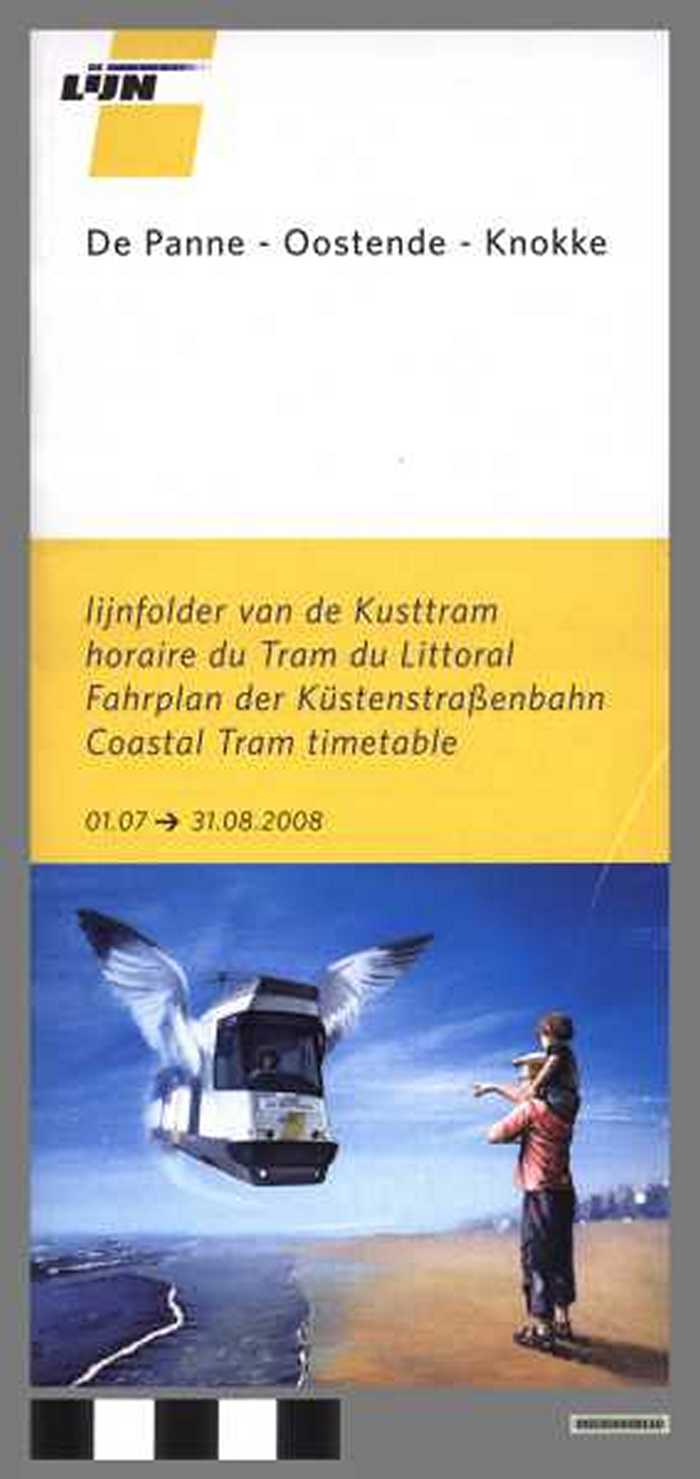 Boekje: De Lijn. De Panne-Oostende-Knokke. (Lijnfolder van de Kusttram 2008.)
