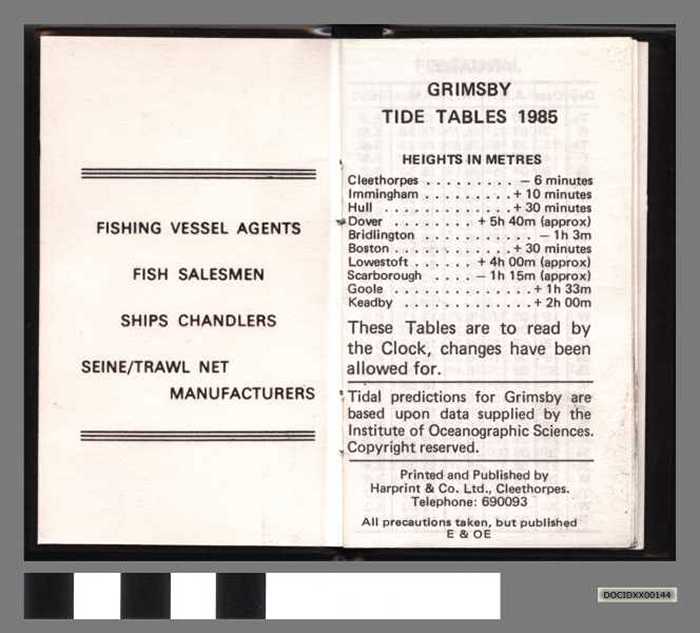 Grimsby tide tables 1985