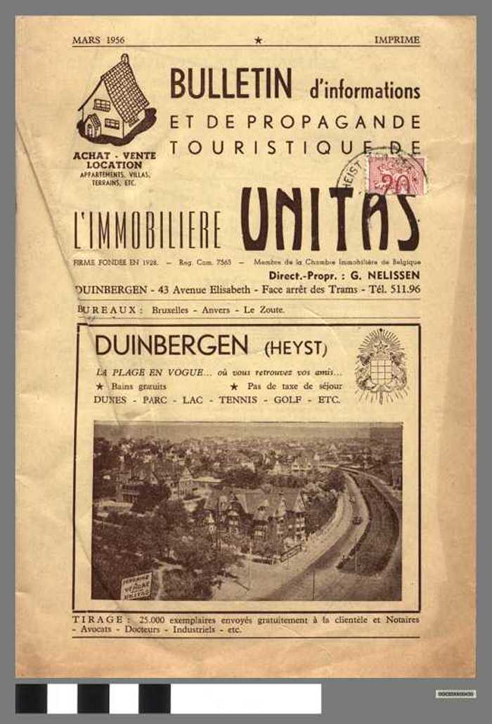 Bulletin dinformations et de propagande touristique de limmobilière Unitas