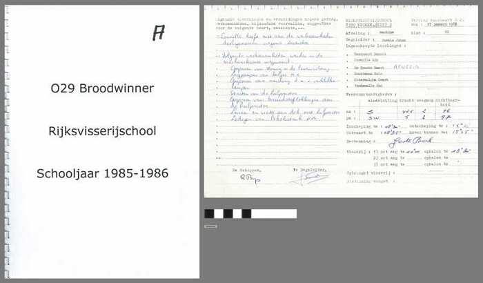 Verslagen opleidingsschip O.29 Broodwinner - Rijksvisserijschool - Schooljaar 1985-1986 - Deel A