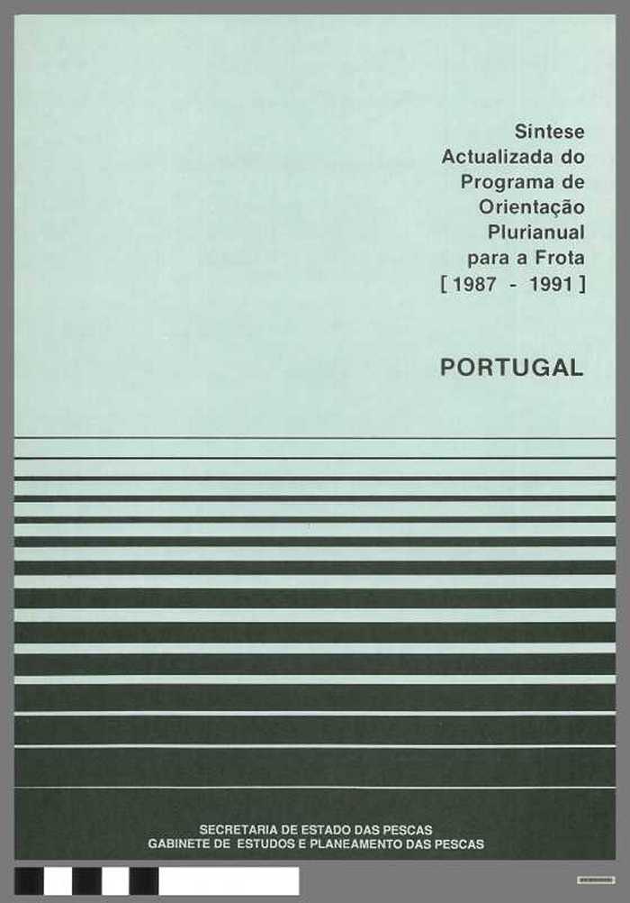 Sintese Actualizada do Programa de Orientaçao Plurianual para a Frota  - 1987-1991 - PORTUGAL