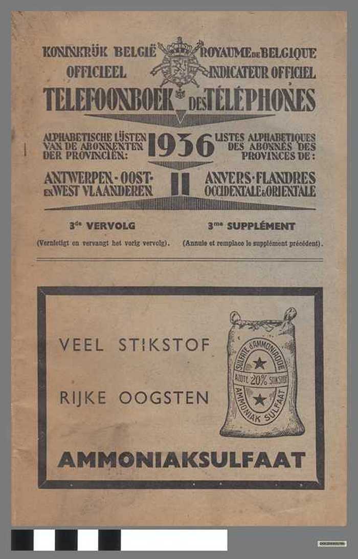 Koninkrijk België - Officieel telefoonboek - 1936