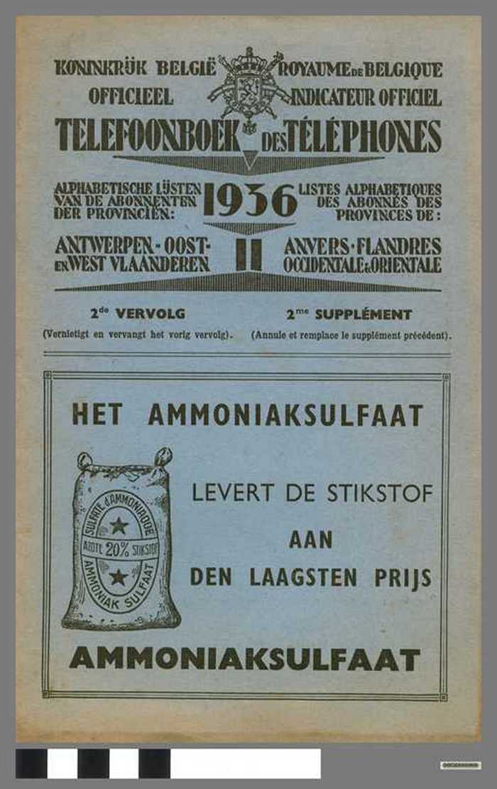 Koninkrijk België - Officieel telefoonboek 1936 - 2e vervolg