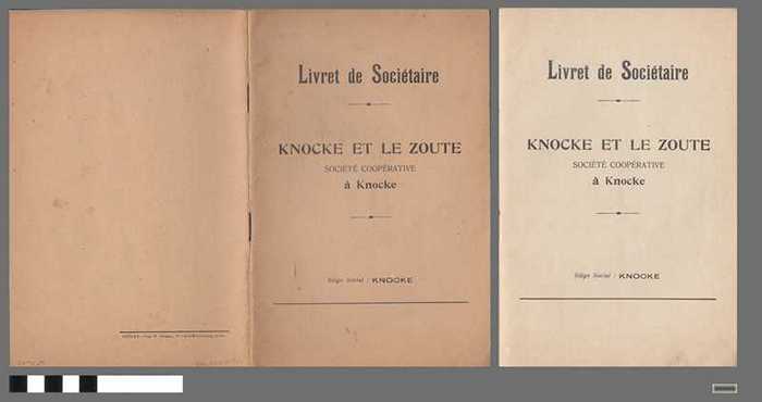 Livret Sociétaire - Knocke et le Zoute Société Coopérative à Knocke - Van Steene Louis