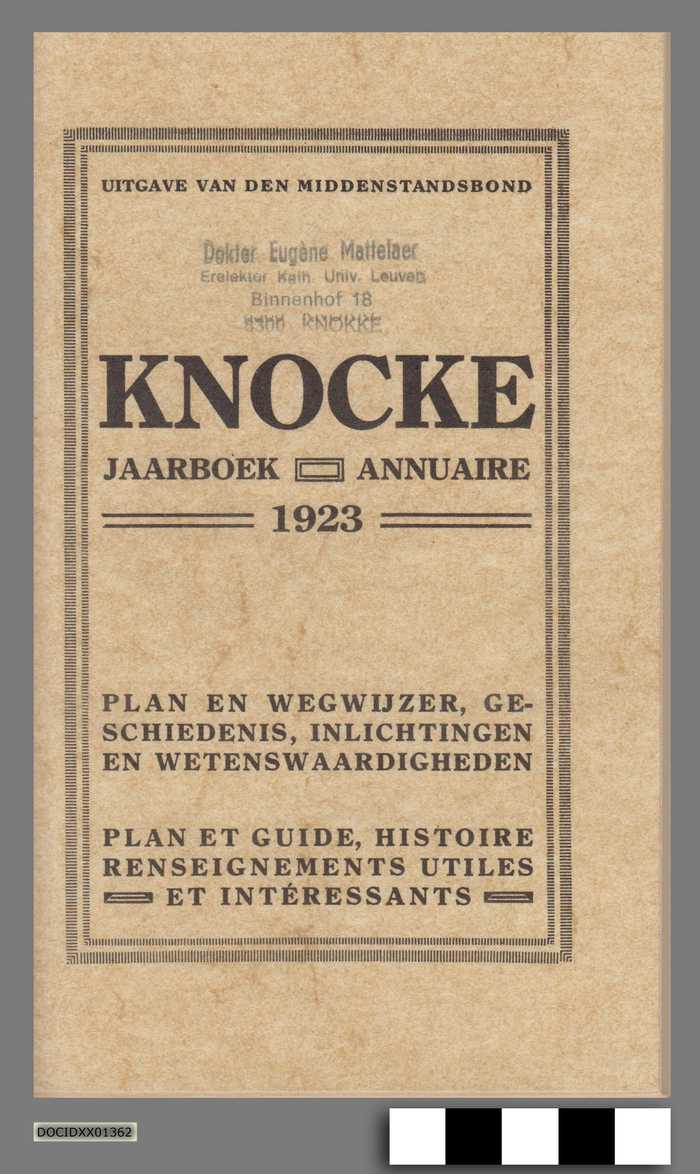 Knocke Jaarboek - Annuaire 1923