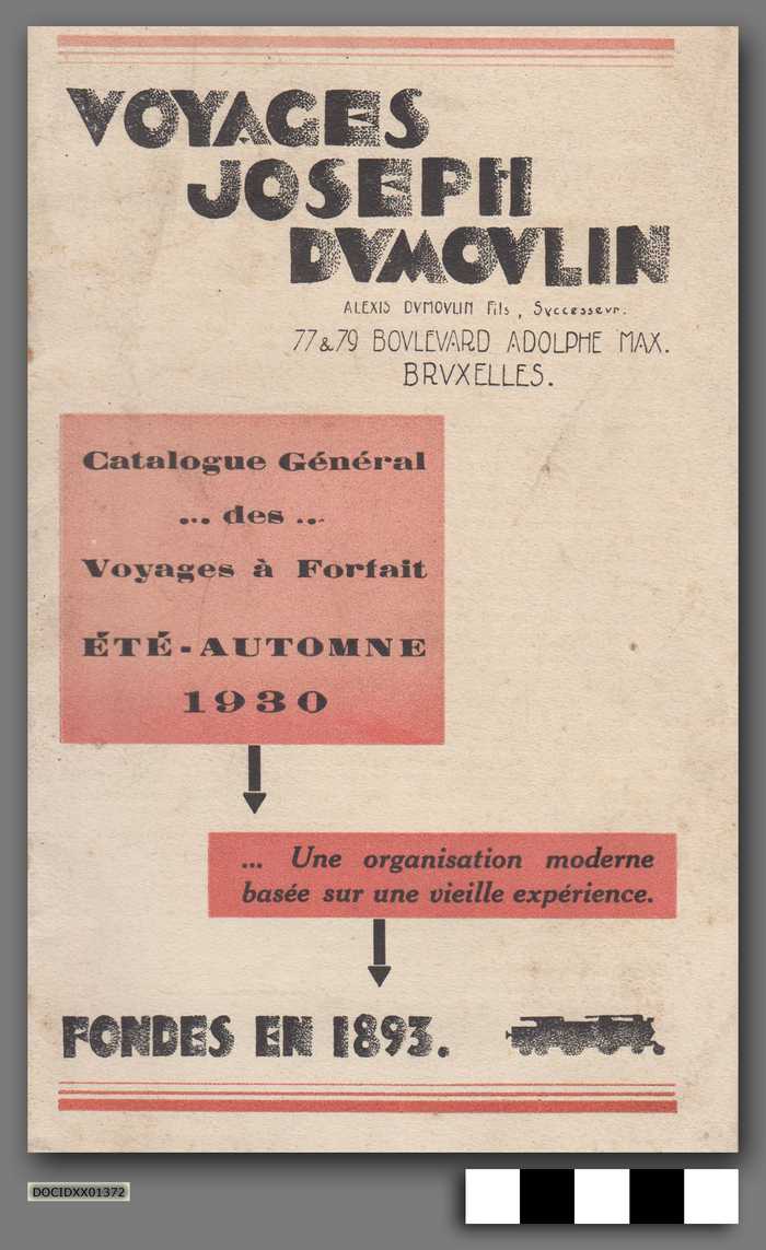 Voyages Joseph Dumoulin - Catalogue Général des Voyages à Forfait - Eté-Automne 1930