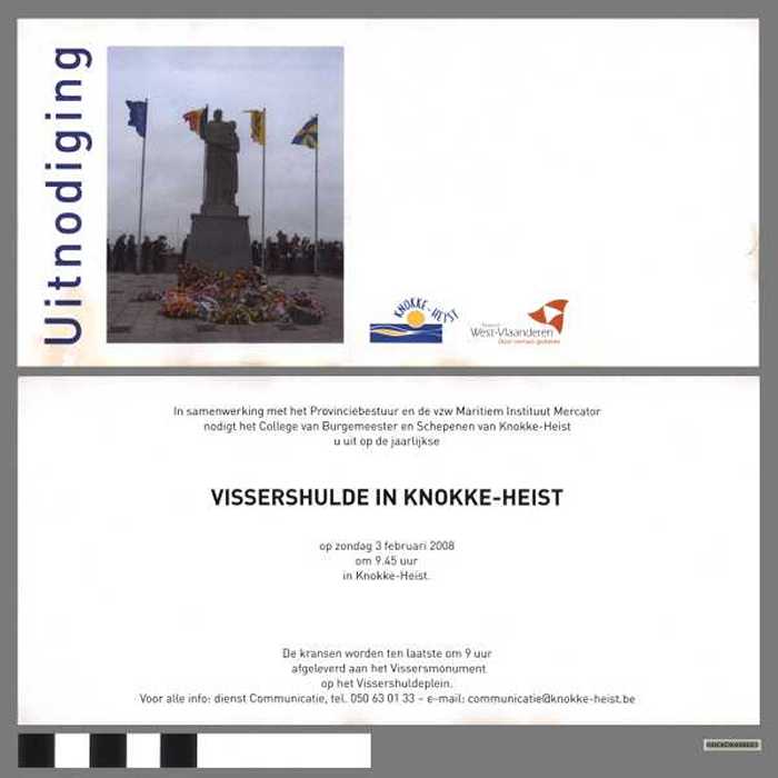 Uitnodiging vissershulde in Knokke-Heist.