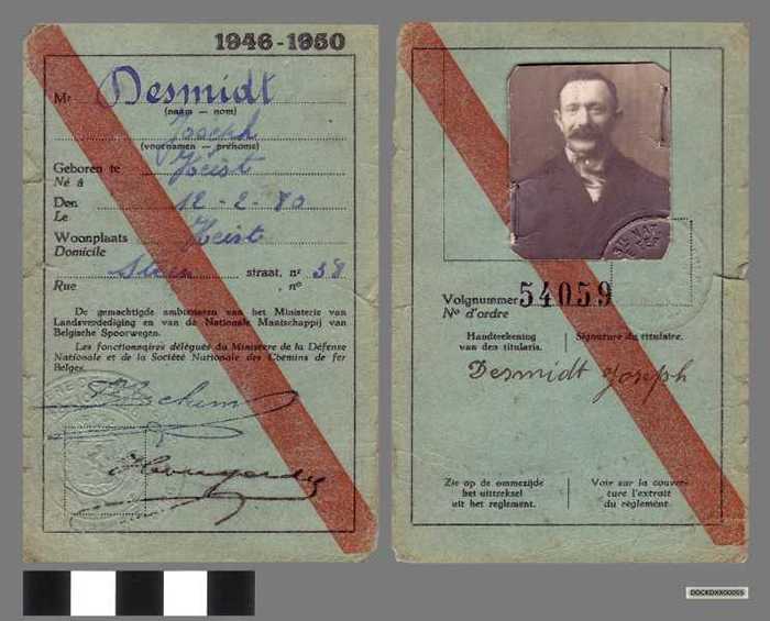 Identiteitskaart Jozef de Smidt 1946-1950
