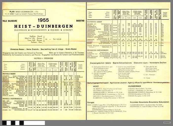 Ville balnéaire - 1955 - badstad- Heist-Duinbergen- inlichtingen - renseignements- Inquiries- Auskunft.