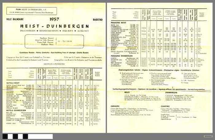 Ville balnéaire - 1957 - badstad- Heist-Duinbergen- inlichtingen - renseignements- Inquiries- Auskunft.