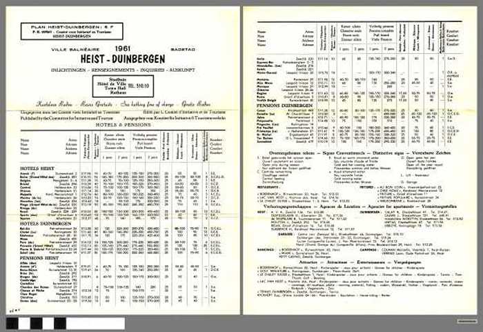 Ville balnéaire - 1961 - badstad- Heist-Duinbergen- inlichtingen - renseignements- Inquiries- Auskunft.
