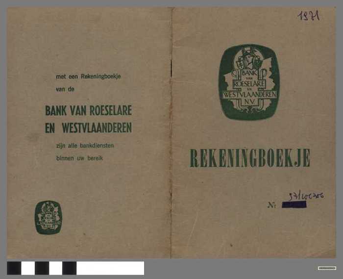 Rekeningboekje Bank van Roeselare en West-Vlaanderen n.v.