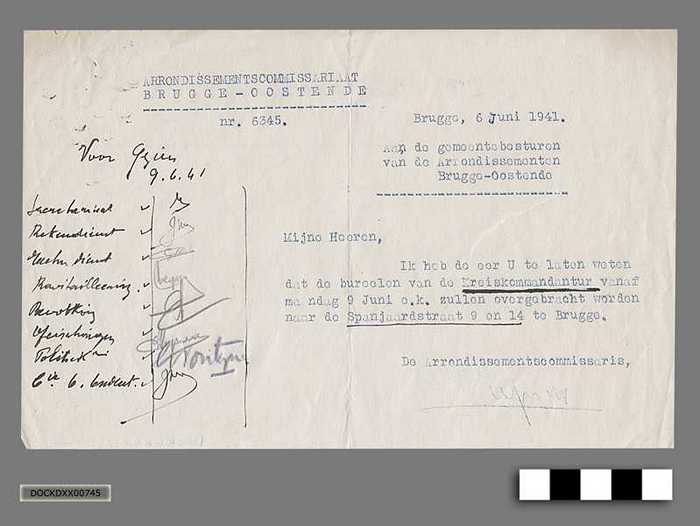 Oorlogscorrespondentie tussen Gemeentebestuur Knokke a/z en de Duitse bezetter anno 1941 - Adresverandering burelen Kreiskommandantur
