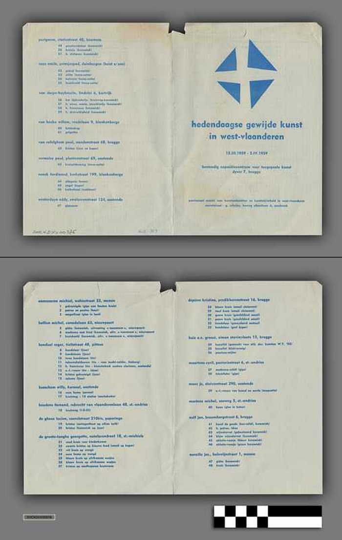 Hedendaagse gewijde kunst in West-Vlaanderen - 15.III.1959 - 5.IV.1959