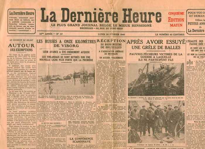 La Dernière Heure - L²undi 26 Février 1940