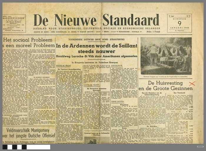 DE NIEUWE STANDAARD, jaargang 2, 09/01/1945