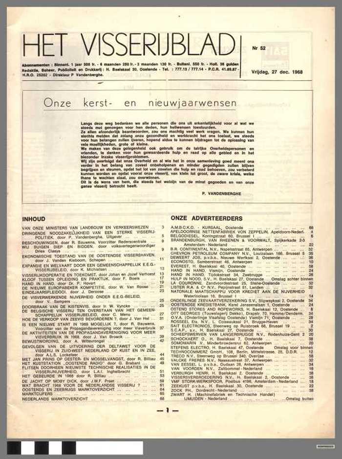 Het Visserijblad - Nr 52 - Vrijdag 27 dec 1968