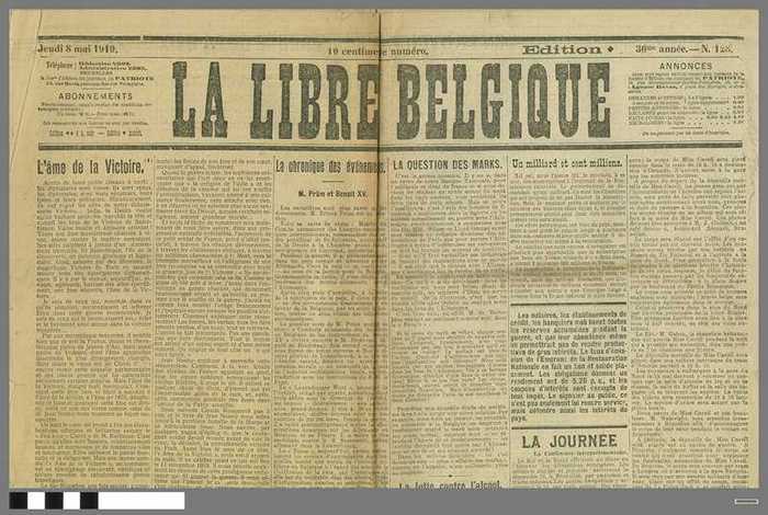 La Libre Belgique - N° 128 - 8 mai 1919