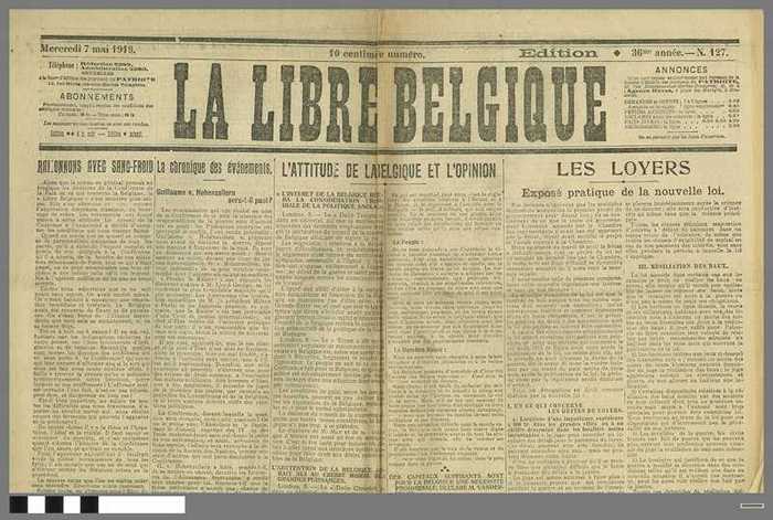 La Libre Belgique - 36me année - N°127 dd. 07 mai 1919
