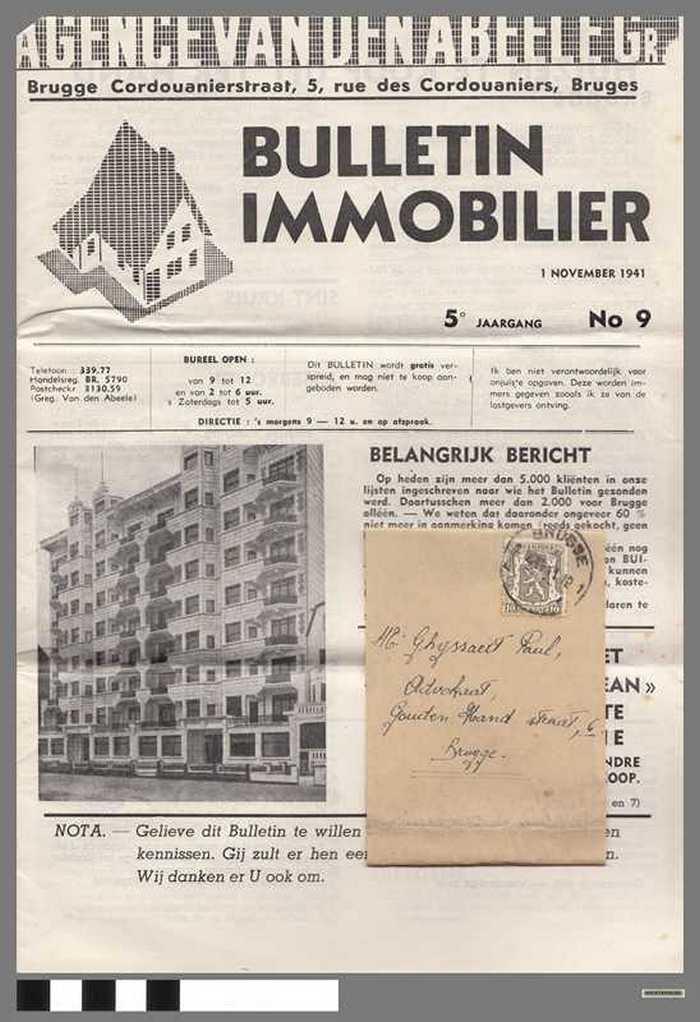 Bulletin Immobilier - 5e jaargang - N°9 dd. 01 november 1941