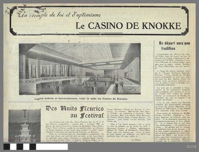 Krantenartikel: Le Casino de Knokke: un exemple de foi et d'optimisme.