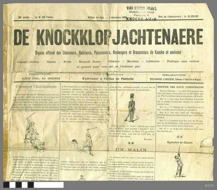 De Knockklopjachtenaere  - 58e année - N° 69 - 2 décembre 1909