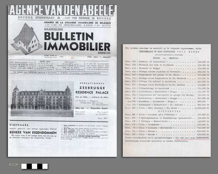 Agence Van Den Abeele: Bulletin Immobilier, 1948