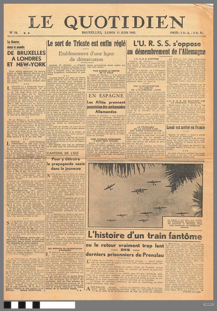 Krant: Le Quotidien - Lundi 11 juin 1945 - N