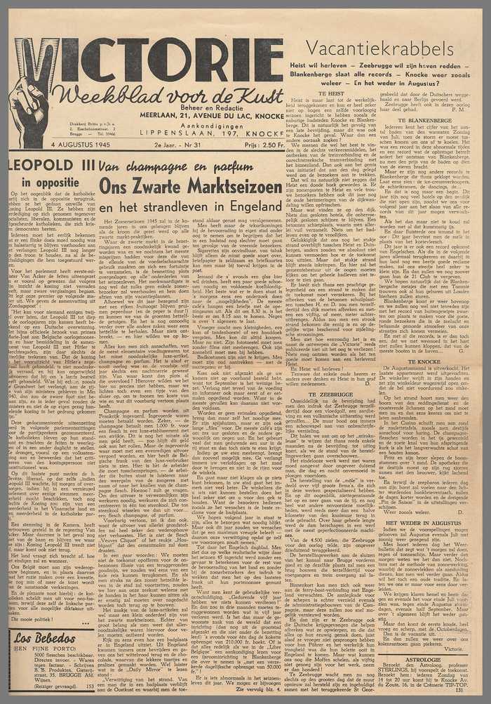 Krantje: Victorie - 2e jaar - N° 31 - 4 Augustus 1945