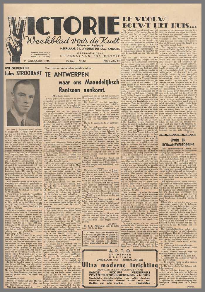 Krantje: Victorie - 2e jaar - N° 32 - 11 Augustus 1945