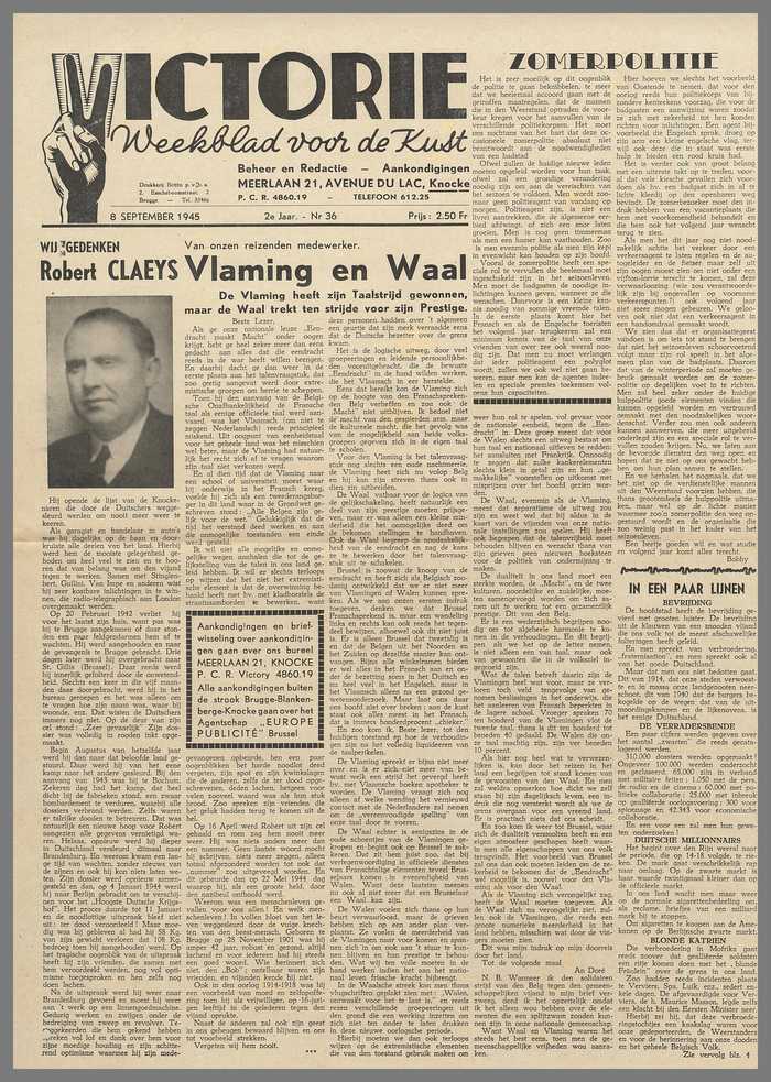 Krantje: Victorie - 2e jaar - N° 36 - 8 September 1945