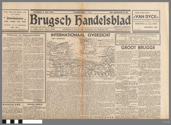 Krant: Brugsch Handelsblad - 40e jaargang - nr. 28 - zaterdag 8 juli 1944