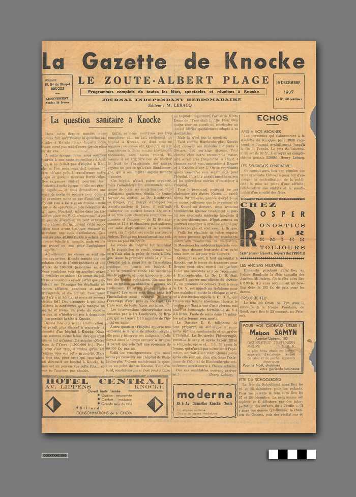 La Gazette de Knocke. Le Zoute - Albert Plage.