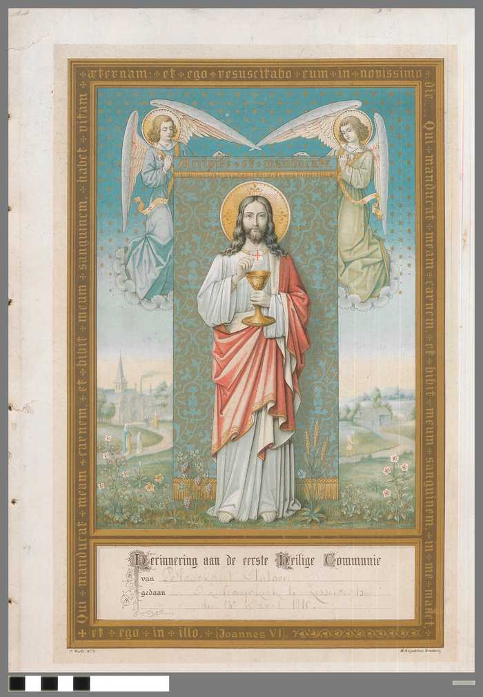 Herinnering aan de eerste Heilige Communie - Blanckaert Antoon - 1910
