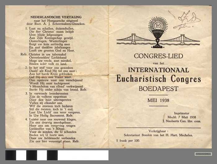 Congres-lied Internationaal Eucharistisch Congres - Boedapast 1938