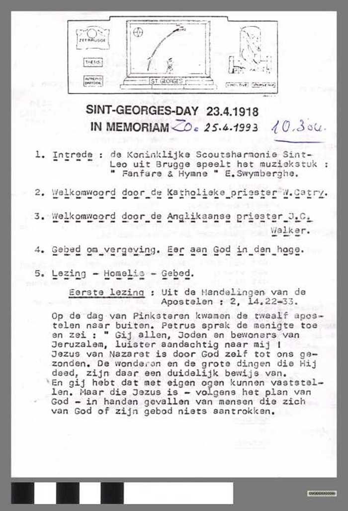 Sint-Georges-Day - in Memoriam - 23.4.1918 - 25.4.1993