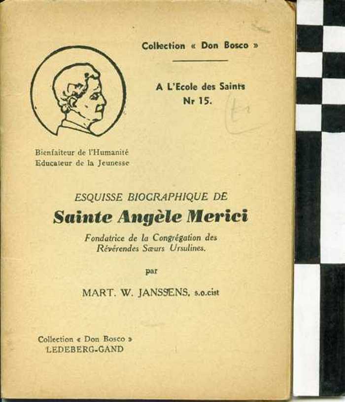 Boekje: Esquisse biographique de Sainte Angèle Merici