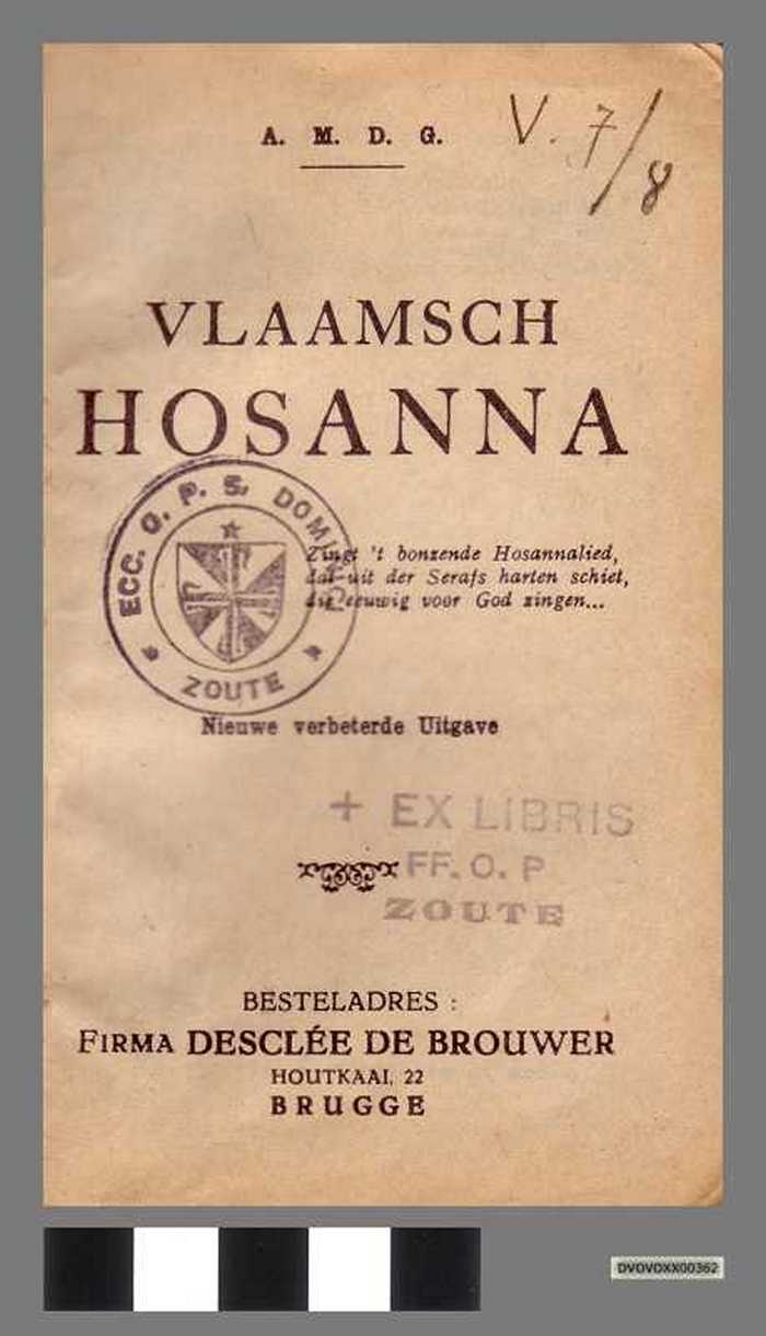 Boekje: Vlaamsch Hosanna