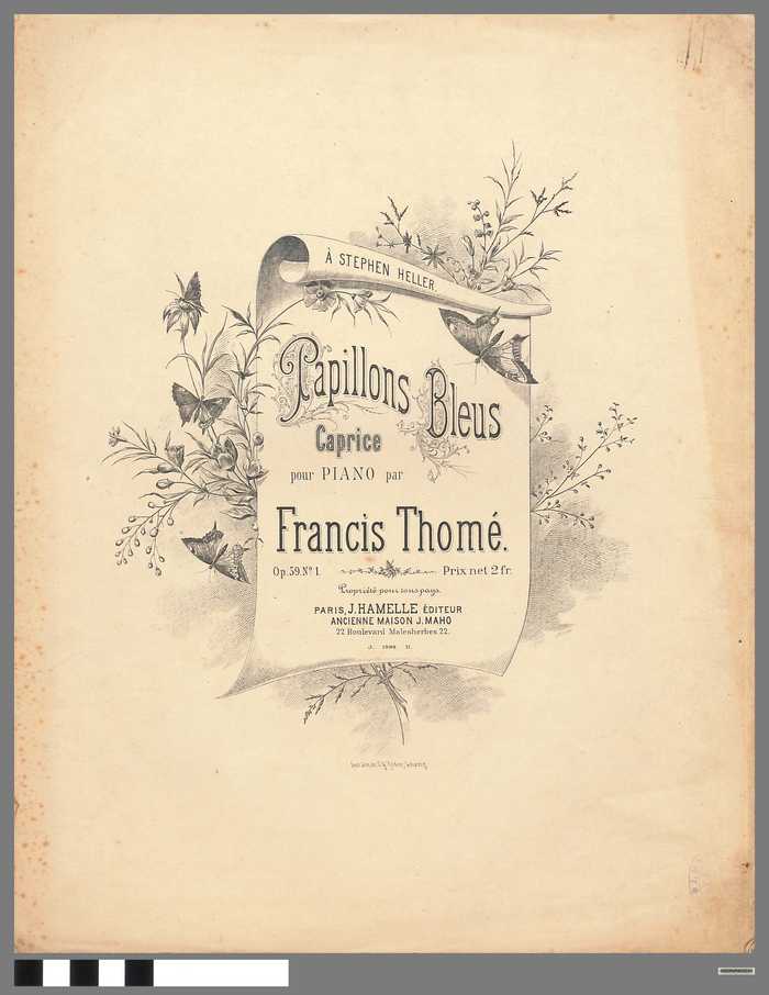 Papillons Bleus - Caprice pour piano par Francis Thomé