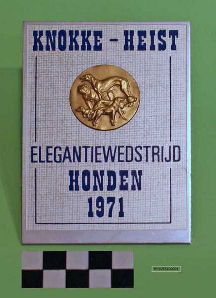 Plaket Knokke-Heist Elegantiewedstrijd Honden 1971