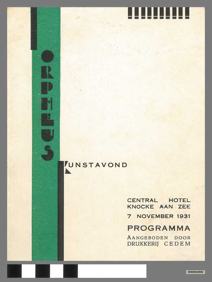 Programma Kunstavond - 7 november 1931 - Orpheus