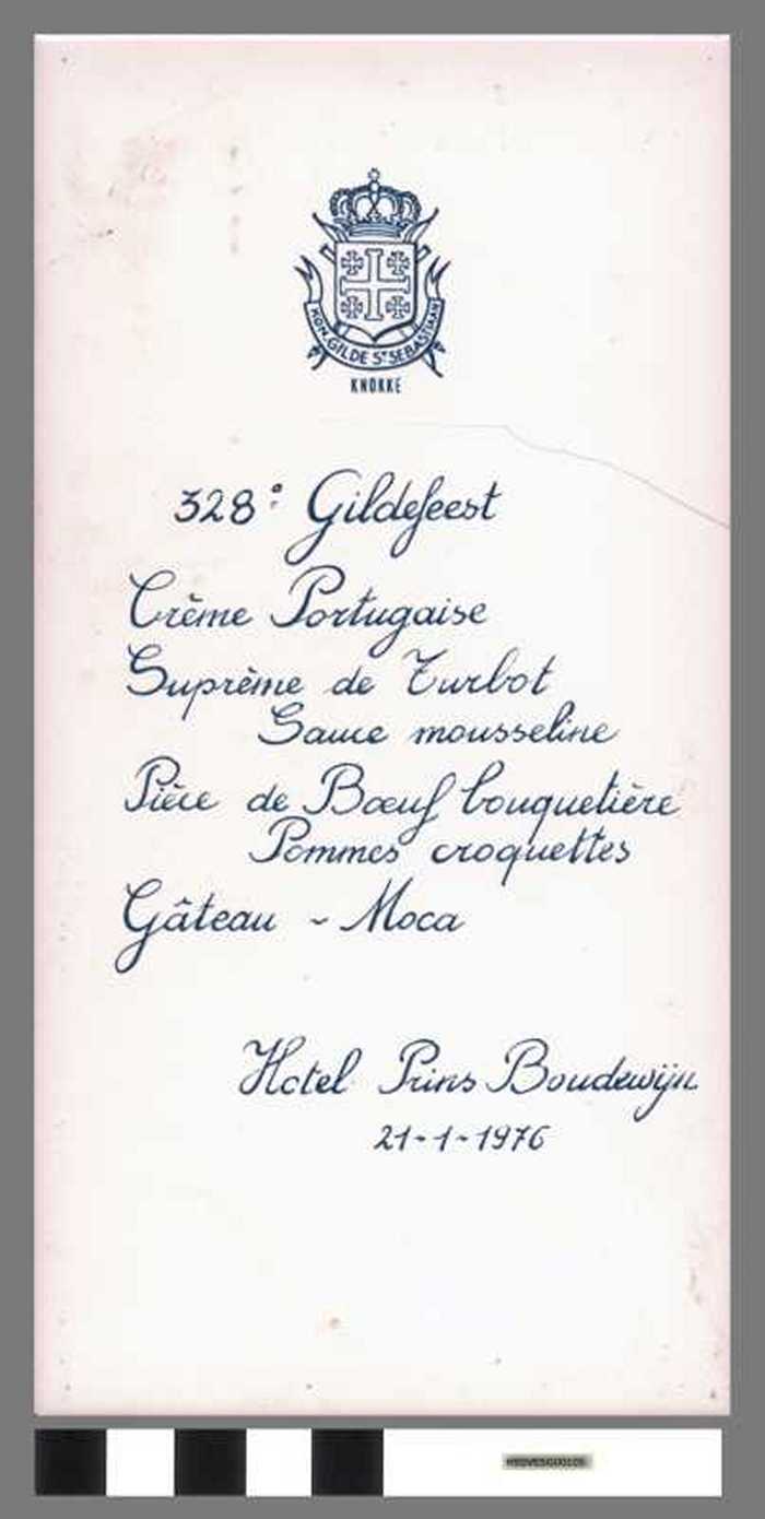 Siertegel: 328e Gildefeest -Koninklijke Gilde Sint-Sebastian Knokke.