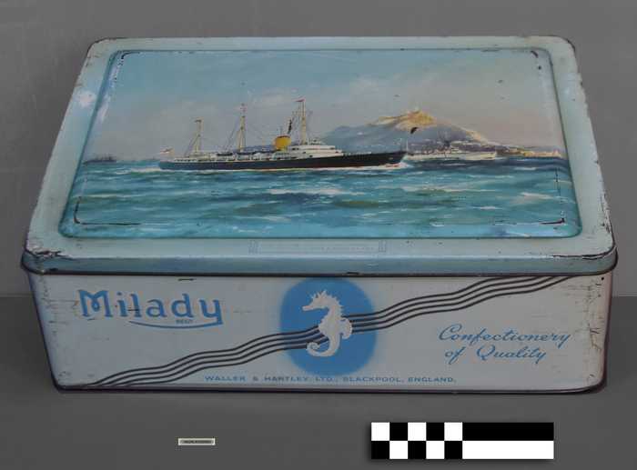 Blikken opbergdoos - The Royal Yacht Britannia - Milady Confectionery of Quality