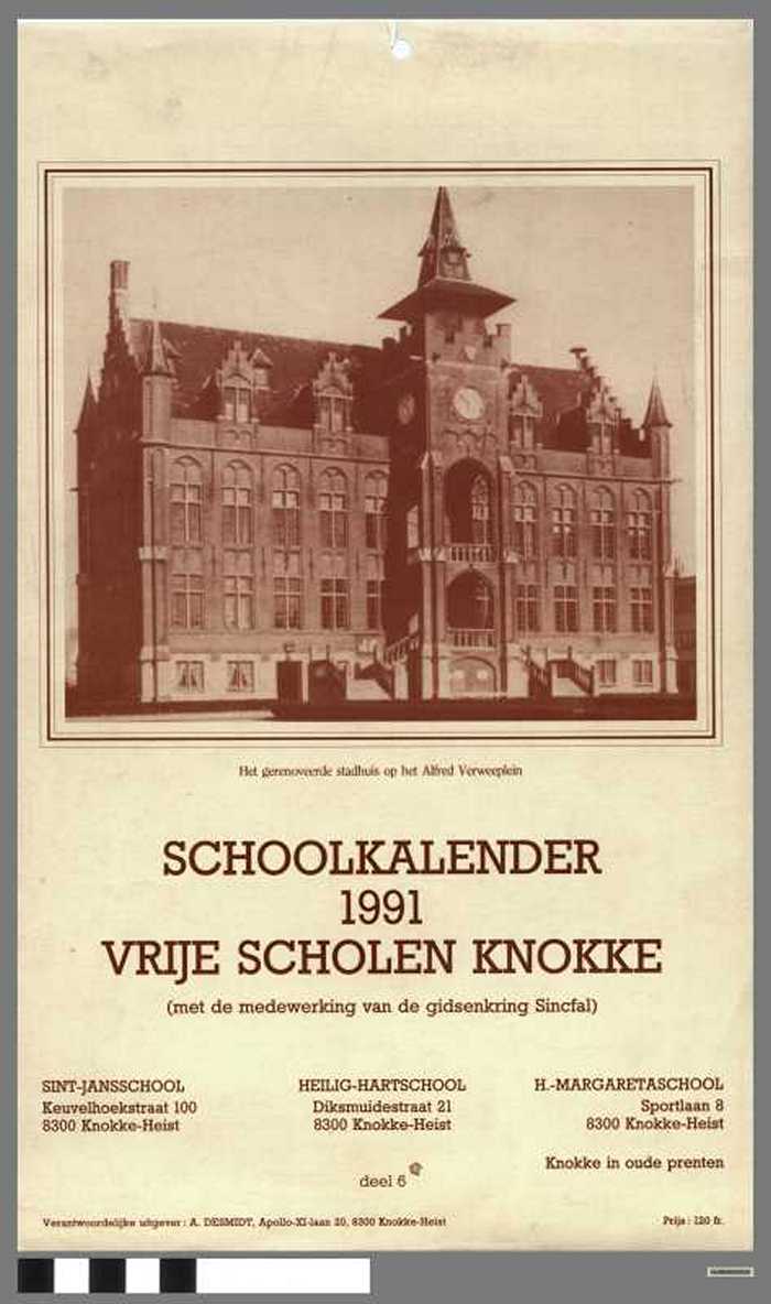 SCHOOLKALENDER 1991 Vrije Scholen Knokke